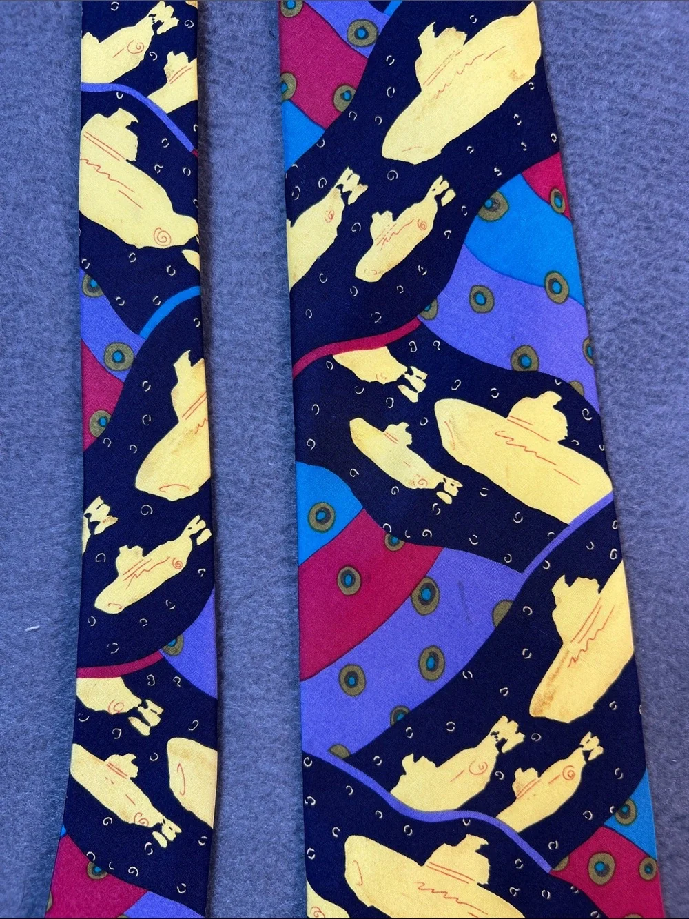 The Beatles Multicolor Novelty Tie with Yellow Submarine Motif